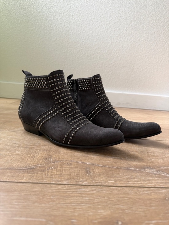 Anine Bing Shoes - Anine Bing Black Studded Suede Ankle Booties